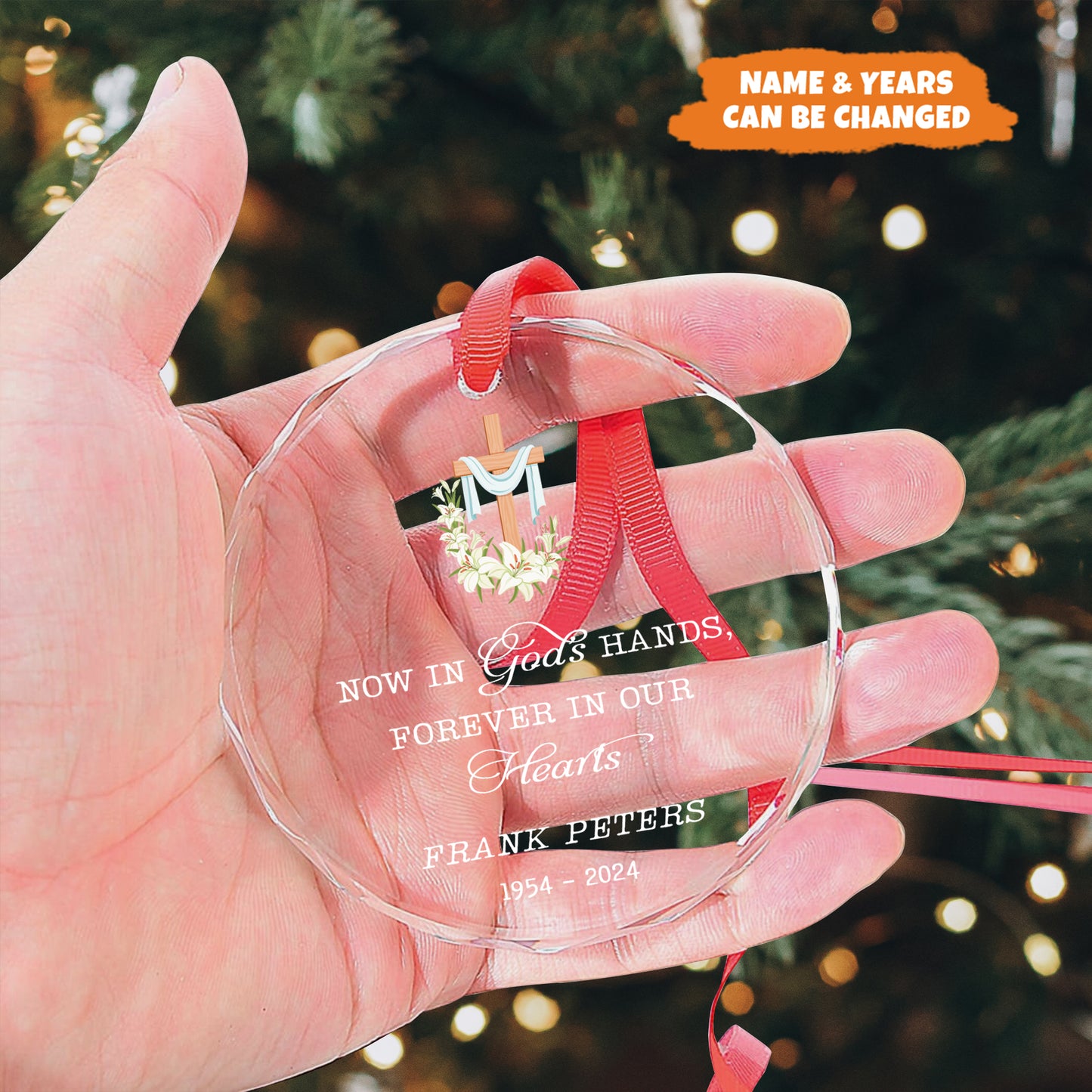 Petthouse | Personalized In Loving Memory Christmas Ornament, Christmas Memorial Glass Ornament, Xmas Gift