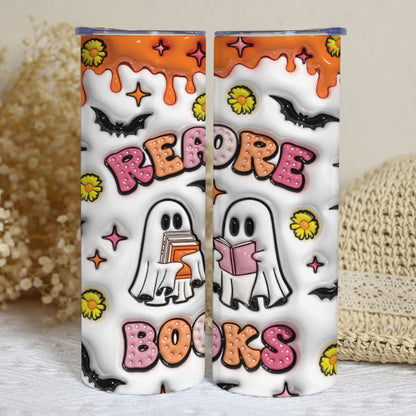 Petthouse | Ead More Books Spooky Teacher 3d Inflated Skinny Tumbler, Spooky Teacher Halloween Tumbler