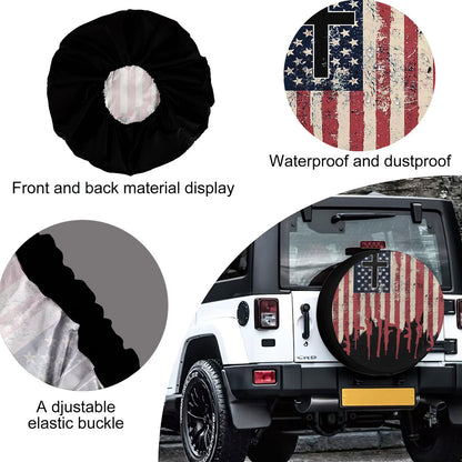 Petthouse | Veteran Usa Car Tire Cover Christian Car Accessories Faith Gift Veteran Memorial Day Spare Tire Cover