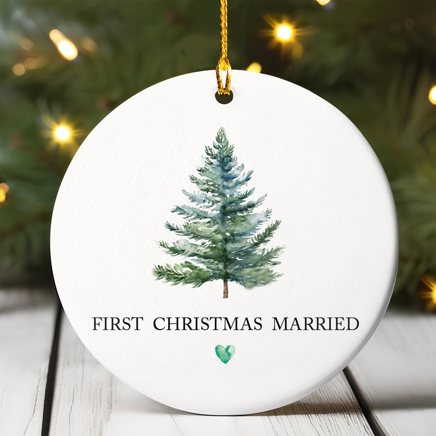 Petthouse | Personalized First Christmas Married Ornament, Wedding Gift, Newlywed Our First Xmas