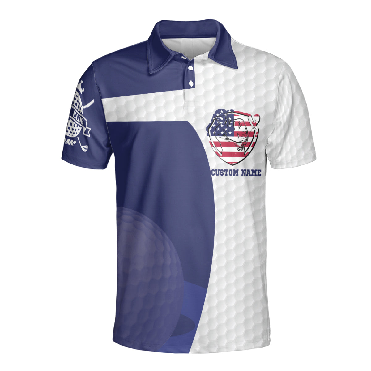 Petthouse | American Flag Patriotic Golf Shirts Golf Club Polo Style Shirt Independence Day Golf Polo Shirt