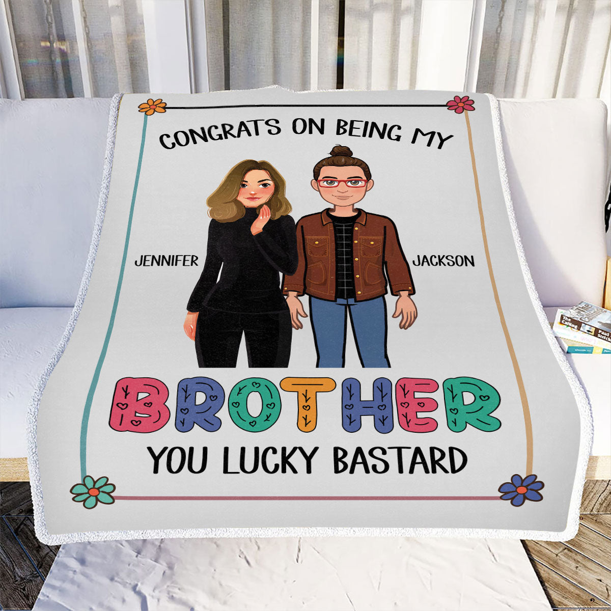 Petthouse | Personalized To My Brother Fleece Blanket, Graduation Gifts For Sibling, Brother In Law Throw Blanket