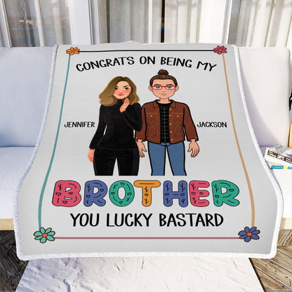 Petthouse | Personalized To My Brother Fleece Blanket, Graduation Gifts For Sibling, Brother In Law Throw Blanket