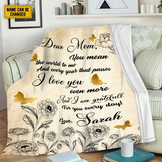 Petthouse | You Mean The World To Me Mom Blanket Mothers Day Birthday Gifts To Mom Throw Blankets For Sofa Bed Couch