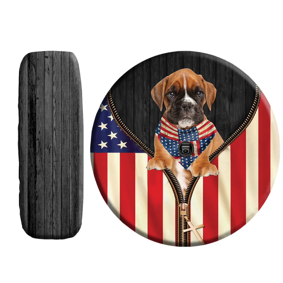 Petthouse | Dog Spare Tire Cover Custom Photo Wheel Cover Boxer American Spare Tire Cover Dog Camper