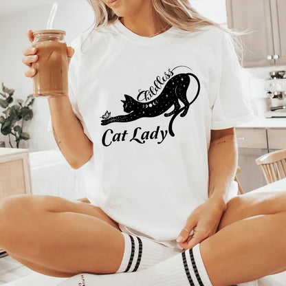 Petthouse | Childless Cat Lady Shirt For Woman, Cat Lady 2024 Shirt, Childless Cat Ladies, Black Cat