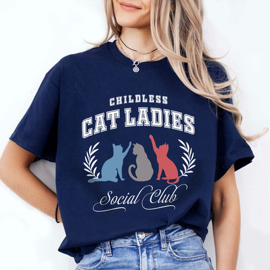 Petthouse | Childless Cat Lady Shirt, Childless Cat Ladies 2024 Shirt, Cat Ladies Social Club Shirt