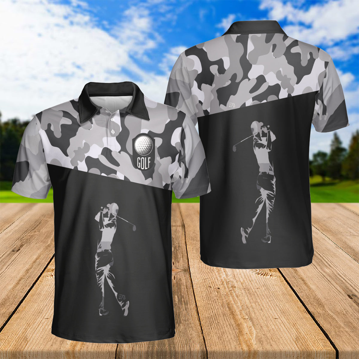 Petthouse | Golf Man Camouflage Pattern Polo Shirt Golf Player Polo Short Sleeve Gift For Sport's Lovers Gift Fathers