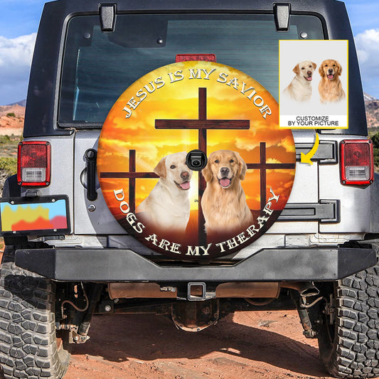 Petthouse | Labrador Retriver Spare Tire Cover Jesus Cross Christian Religious Verse With Backup Camera Hole