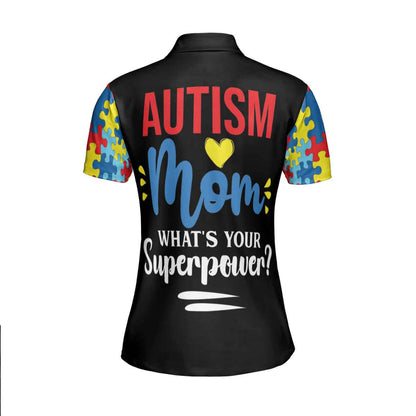 Petthouse | Autism Mom Superhero Polo Shirt Autism Awareness Polo Style Shirt Autism Support Tennis Shirt Autism