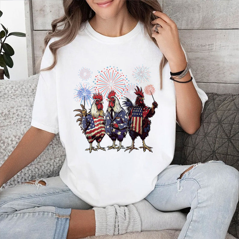 Petthouse | Chicken Patriotic Shirt, Chicken 4th Of July Independence Day Shirt, Patriotic Chicken Shirt