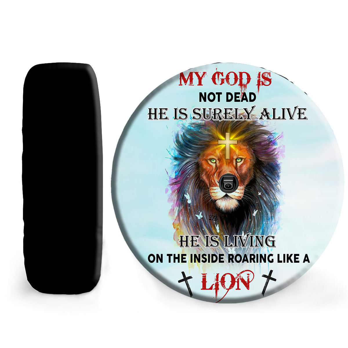 Petthouse | Lion Of Judah Spare Tire Cover My God Is Dead Christian Car Accessories Tire Cover