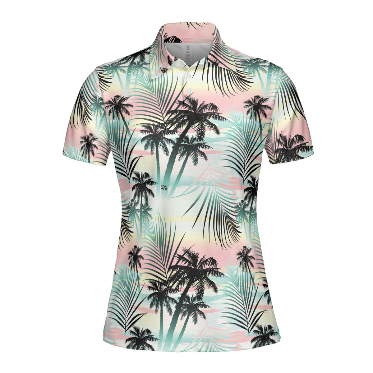 Petthouse | Tropical Palm Tree Pattern Polo Shirt Summer Beach Sport Shirt Summer Vacation Gifts Mommy Gift Idea