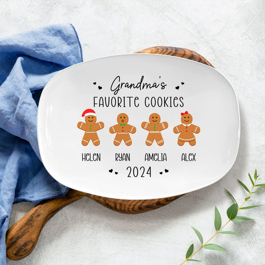 Petthouse | Personalized Gingerbread Christmas Plate, Grandma Plate, Christmas Giff Decoration