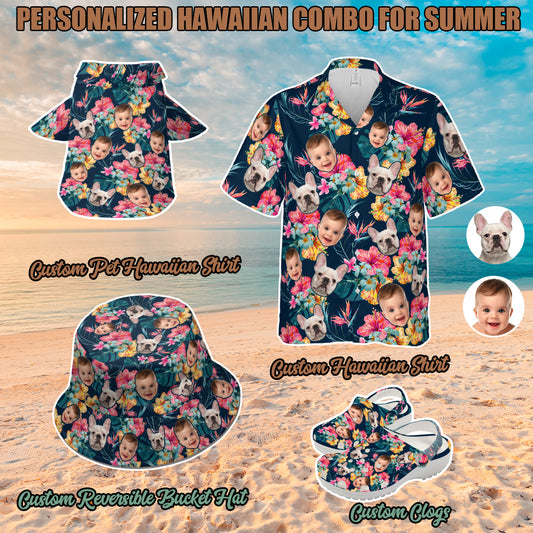 Petthouse | Custom Hawaiian Shirt With Face, Summer Fattern Hawaiian Gift For Family