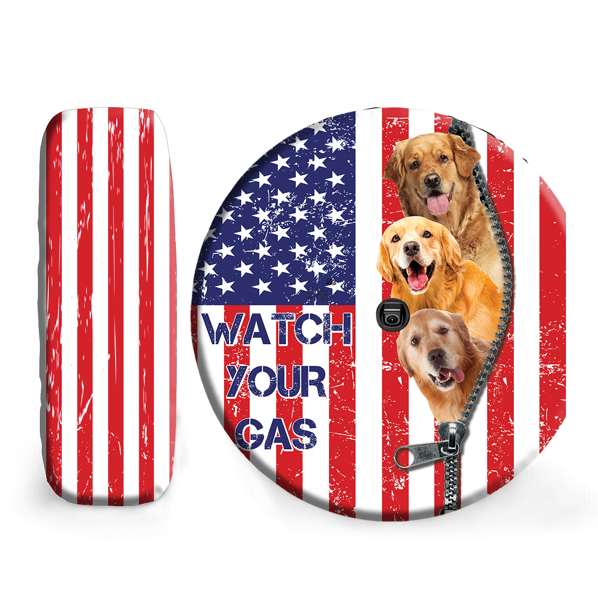 Petthouse | Customizable Golden Retriever Spare Tire Cover Watch Your Gas Funny Spare Wheel Cover Decor