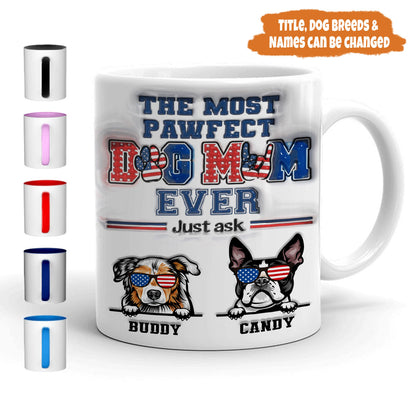 Petthouse | Personalized The Most Pawfect Dog Dad Ever 3d Inflated Effect Printed Mug, Dog Mom