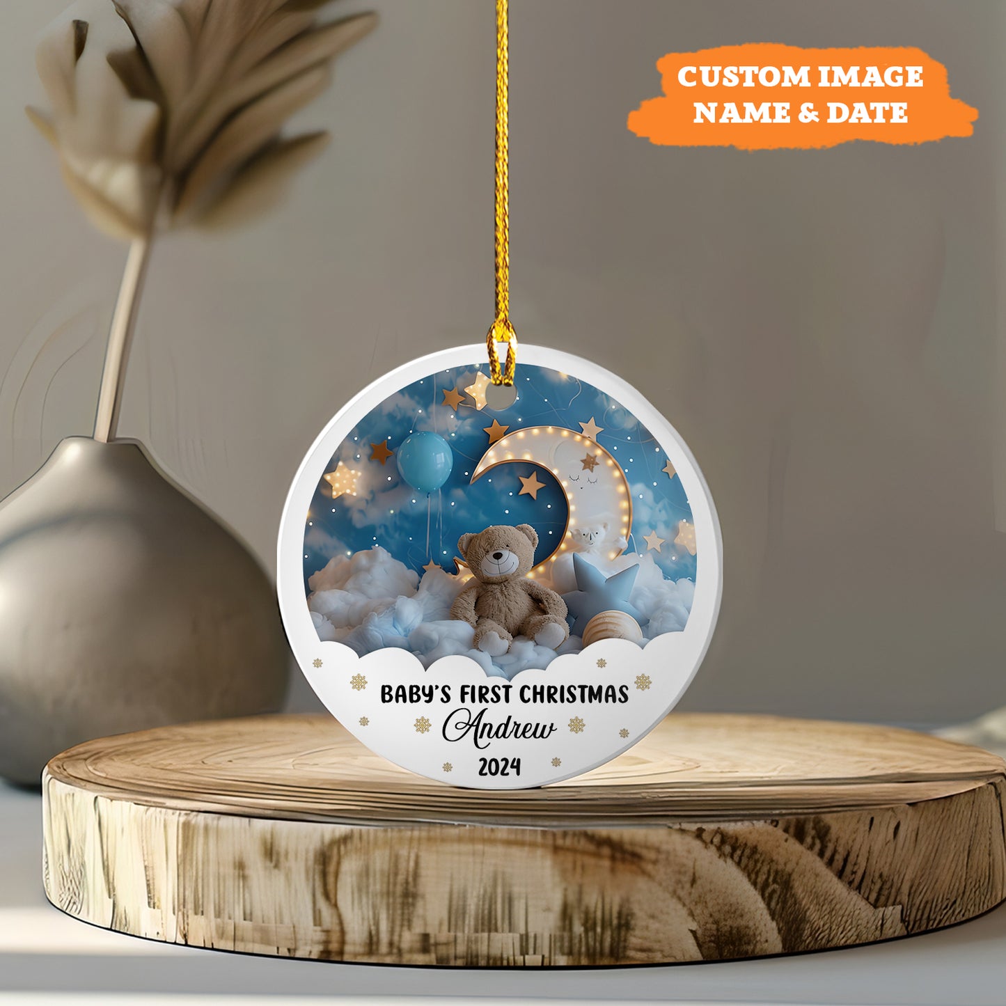 Petthouse | Personalized Baby's First Christmas Ornament 2024, Xmas Ornament, New Baby Gift, Baby Keepsake