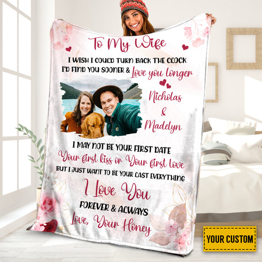 Petthouse | Customized To My Wife Sherpa Blanket, Just Married Couple Throw Blanket, Honeymoon Gift From Husband