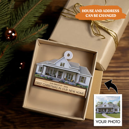 Petthouse | Custom First Christmas In Our New Home Ornament, House Address Ornament, New Home Keepsake