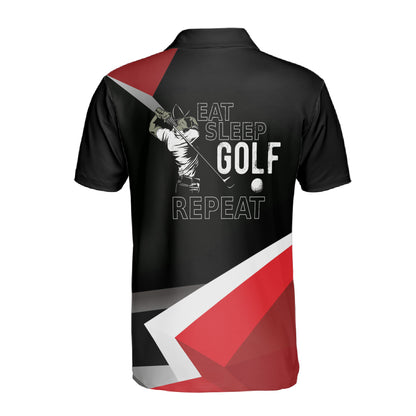 Petthouse | Dabbing Skull Polo Shirt Eat Sleep Golf And Repeat Golf Lover Gift Polo Shirt