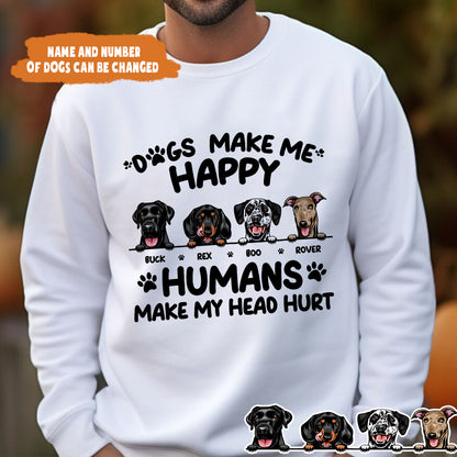 Petthouse | Dogs Dad Make Me Happy Shirt, Gift For Father's Day, Dog Lovers Unisex Cotton Shirt