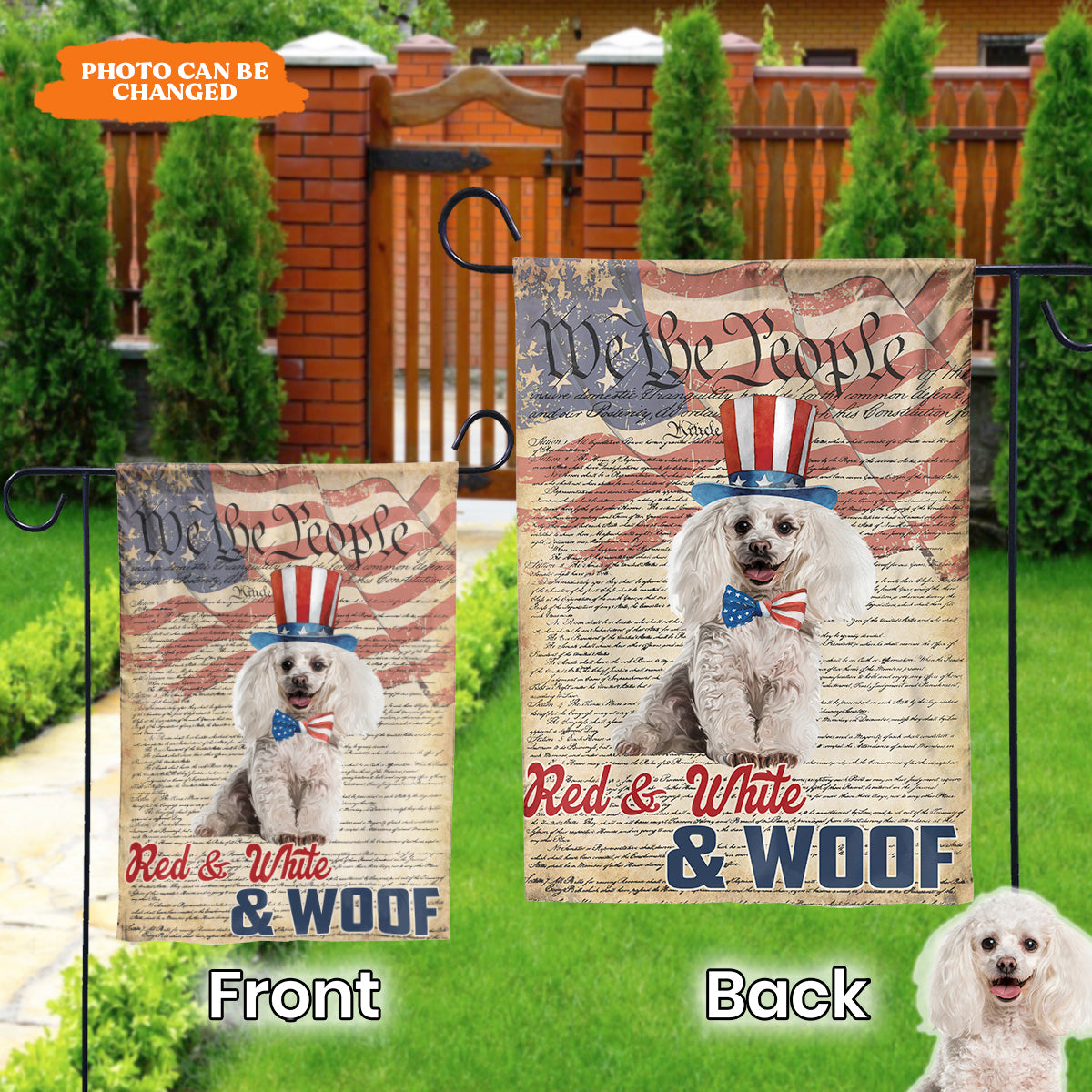 Petthouse | Personalized Dog Photo Flag For Dog Lover Dog Dad Dog Mom, Dog Flag, Love Dog Flag, 4th July Flag