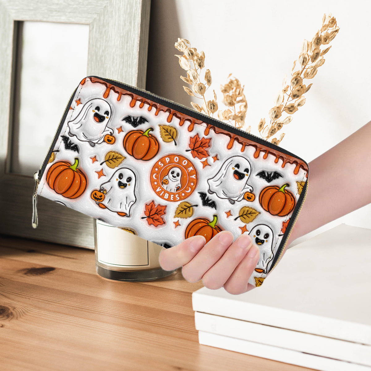 Petthouse | Spooky Vibes Halloween Handbag Wallet, Spooky Halloween Bag For Mom, Halloween 3d Inflated Effect Bag, Halloween Gift