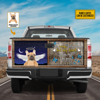 Petthouse | Customized French Bulldog Angel Tailgate Wraps For Trucks Dog In Heaven Tailgate