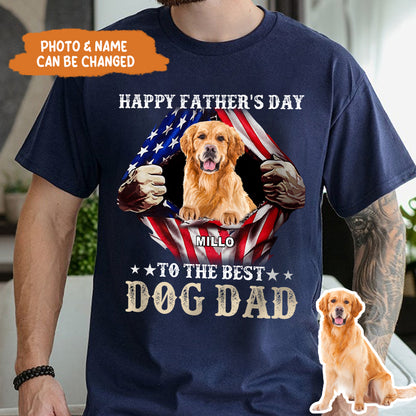 Petthouse | Personalized Happy Father's Day To The Best Dog Dad Independence Day Shirt, Gift Dad