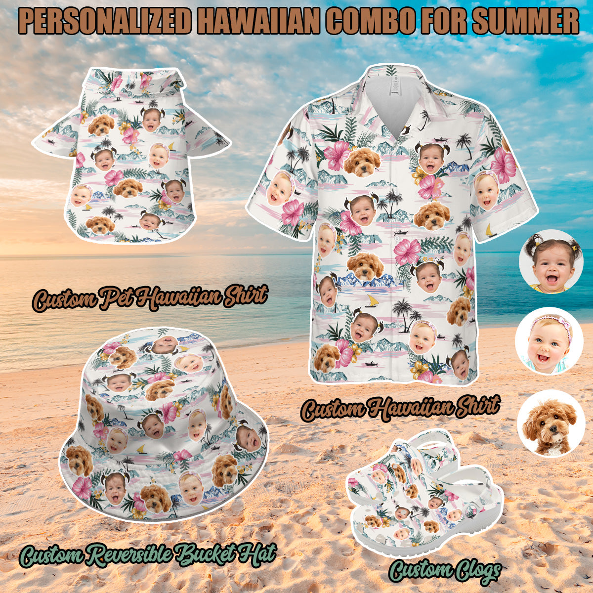 Petthouse | Personalized Hawaiian Shirt With Face, Summer Family Shirt, Summer Party Gift