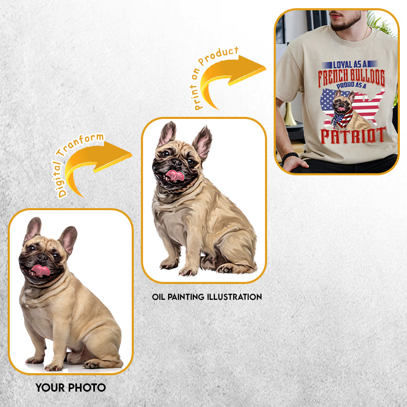 Petthouse | Personalized Dog Photo Proud As A Patriot T Shirt,  4th Of July Shirt Gift For Dog Lover