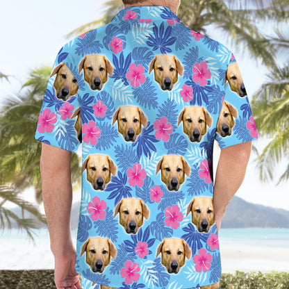 Customized Photo Hawaiian Shirt, Dog Cat Photo Hawaiian Shirts, Funny Button Down Shirt, Tropical Hawaiian Shirt & Shorts