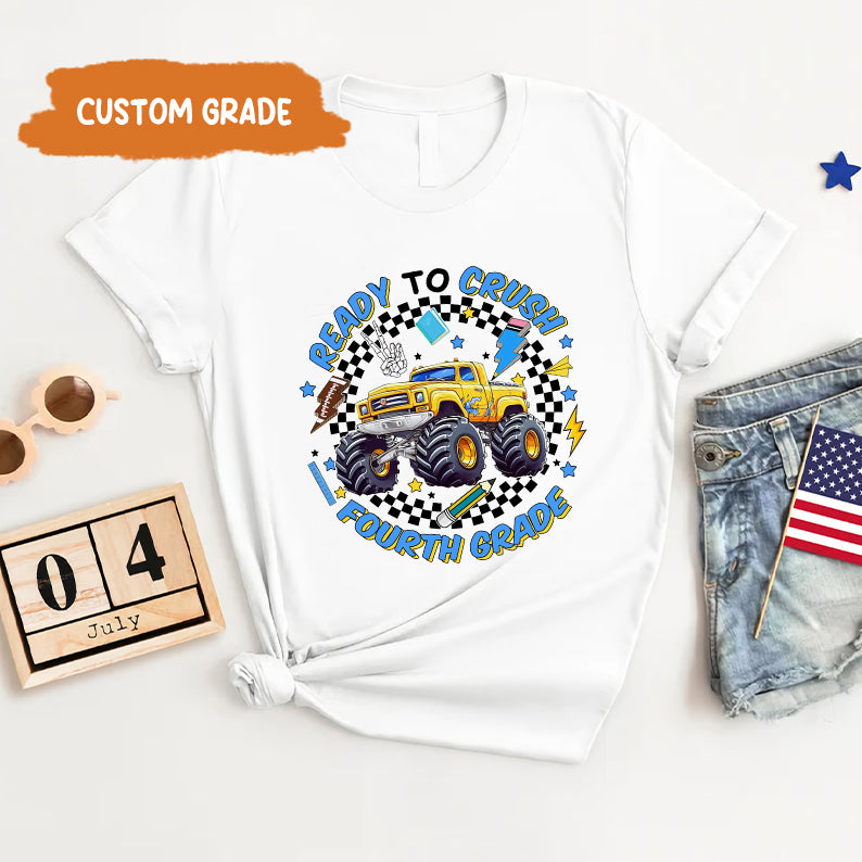 Petthouse | Custom Back To School Shirt For Boys, Cool Monster Truck, First/ Second Grade Shirt