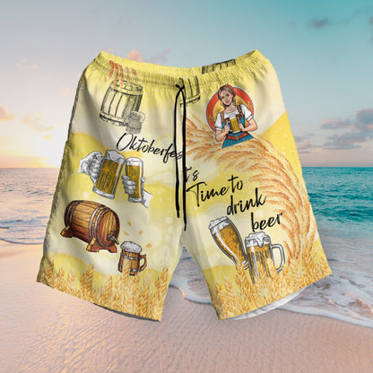 Petthouse | Oktoberfest It's Time To Drink Beer Hawaiian Shirt, Oktoberfest Beer, Tropical Beer