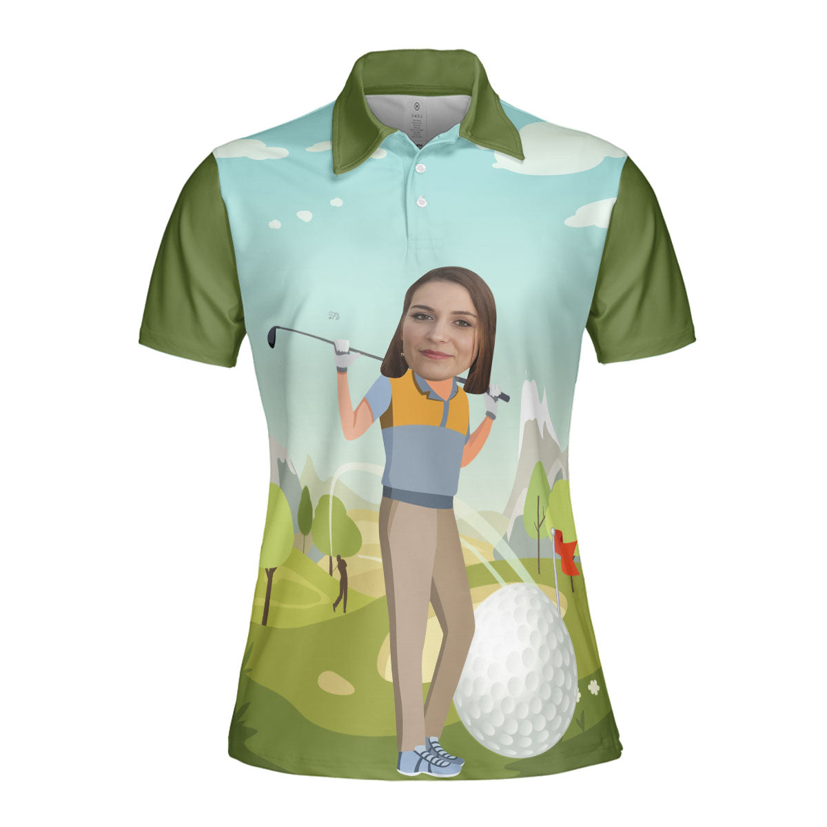 Petthouse | Customized Name Female Golfer Polo Shirt Golf Sport Shirt Golf Players Gift Golf Lovers Gift Sport