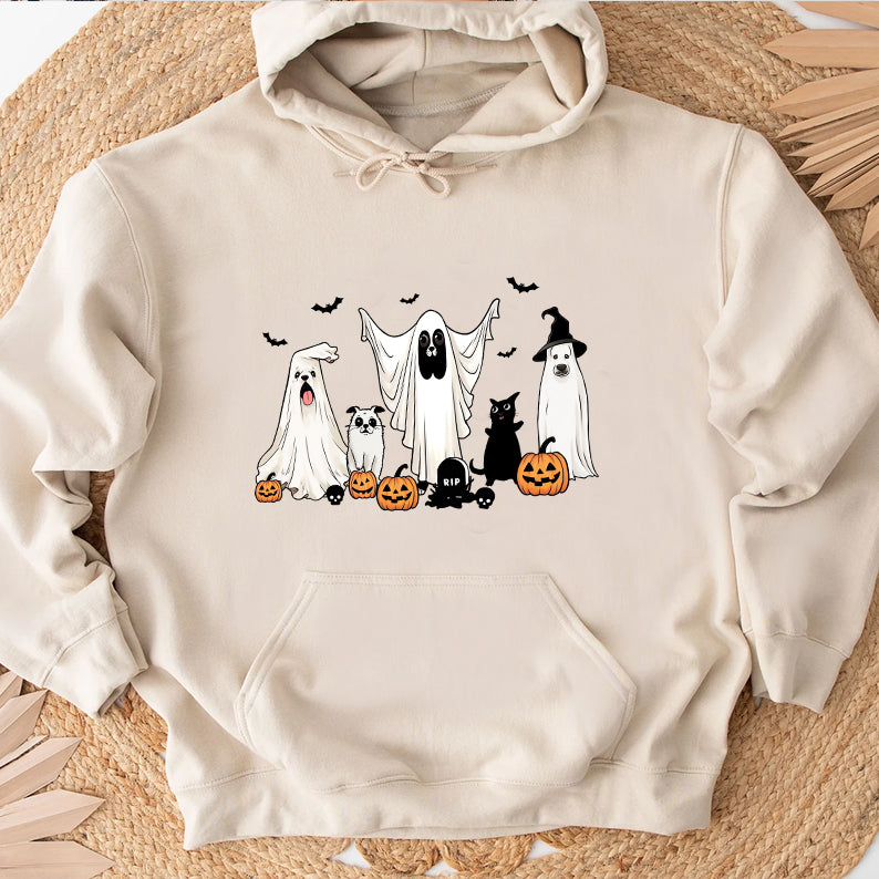 Petthouse | Cute Ghost Dog Shirt, Halloween Dog Shirt, Spooky Season Dog Vibes Shirt, Halloween Shirt