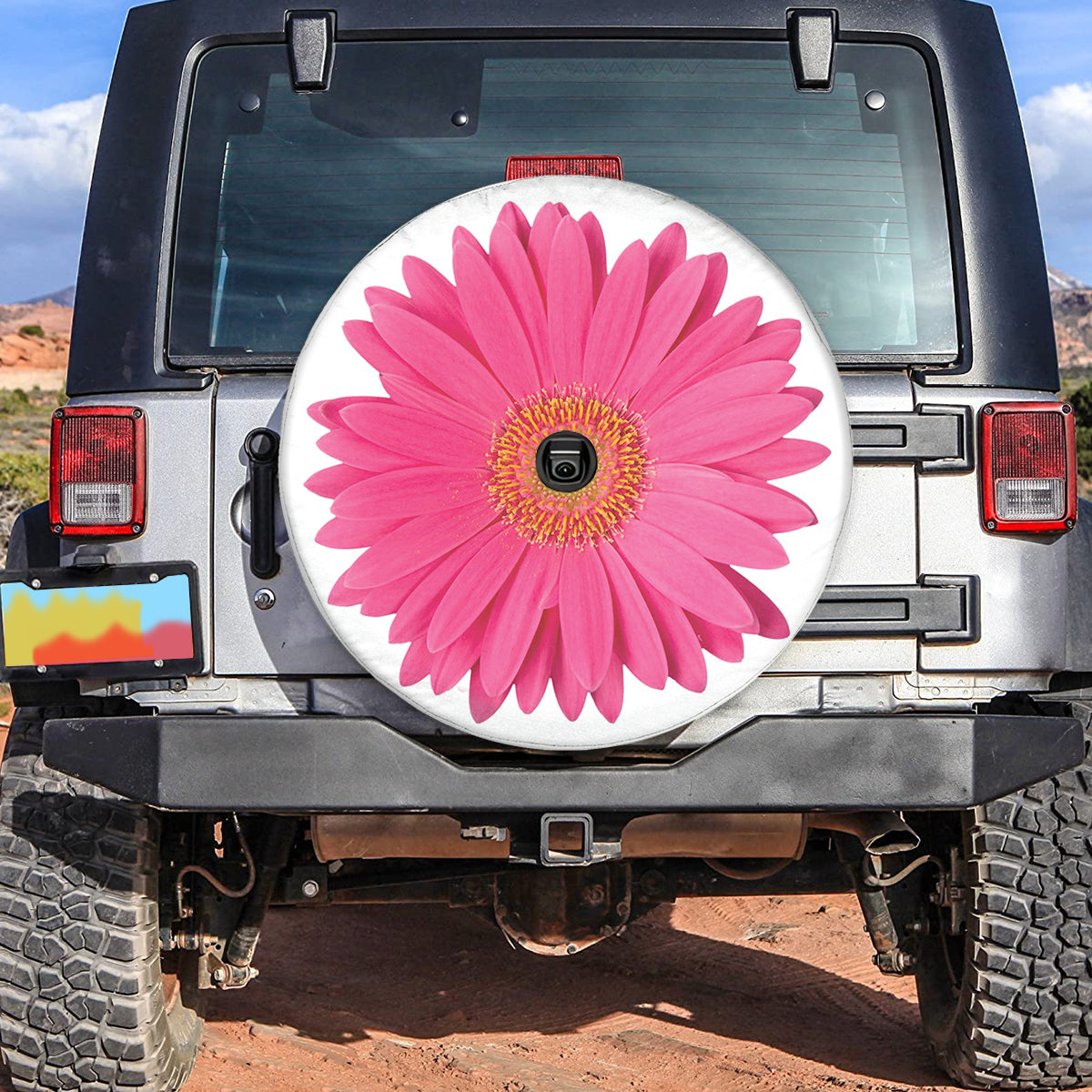 Petthouse | Tire Cover Pink Gerber Daisy Spare Tire Cover Dust Proof Waterproof Wheel Tire Cover Fit Trailer