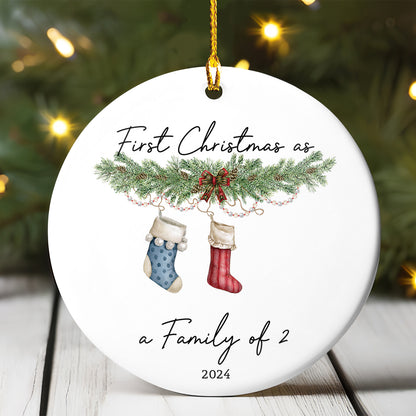 Petthouse | Personalized First Christmas As A Family Of 4 Ornament, First Christmas Bauble, Baby First Xmas