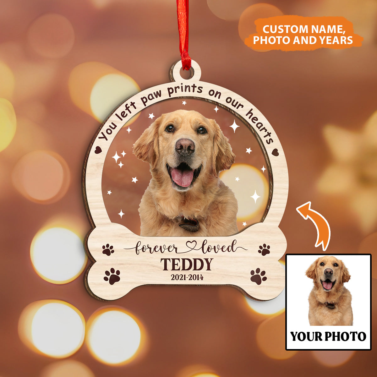 Petthouse | Personalized Dog Memorial Ornament, Dog Christmas Ornaments 2024, Memorial Pet Ornament, Dog Loss