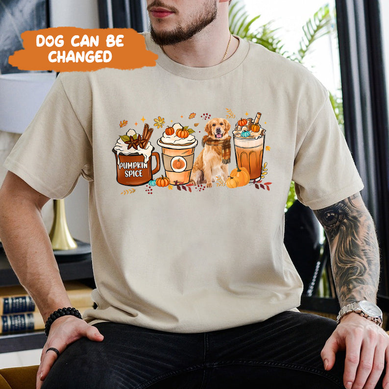 Petthouse | Personalized Dog Fall Vibes Shirt, Dog Fall Pumpkin Spice Latte, Dog Mom Fall Autumn