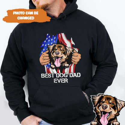 Petthouse | Personalized Best Dog Dad Ever Shirt, Independence Day Dog Father's Gift Dog Lovers