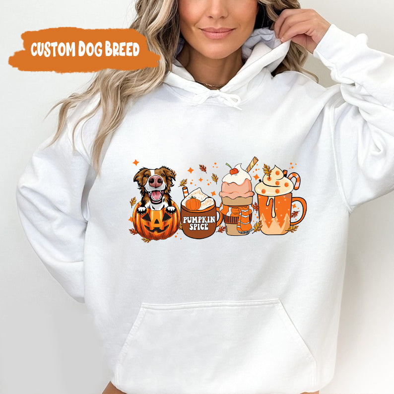 Petthouse | Custom Border Collie Dog Halloween Shirt, Dog Fall Shirt, Pumpkin Spice Latte Coffee Shirt