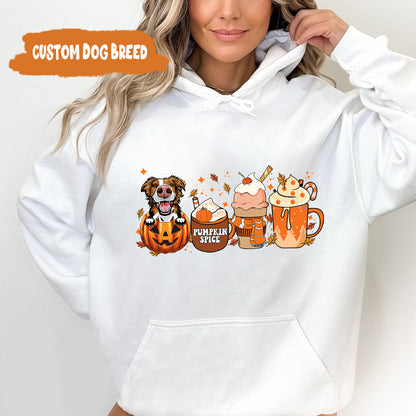 Petthouse | Custom Border Collie Dog Halloween Shirt, Dog Fall Shirt, Pumpkin Spice Latte Coffee Shirt