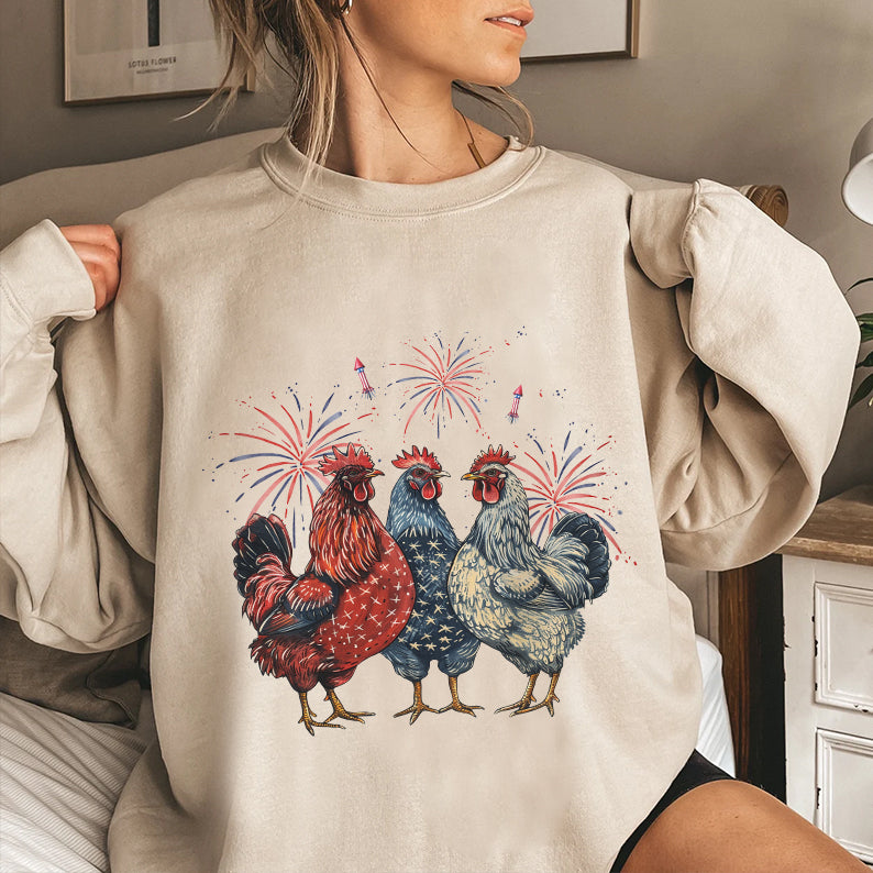 Petthouse | Patriotic Usa Chicken Shirt, Retro American 4th Of July Shirt, Independence Day