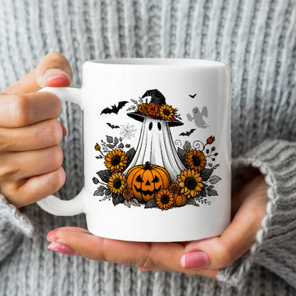 Petthouse | Cute Ghost Pumpkin Shirt, Floral Witch Ghost Pumpkin Shirt, Fall Autumn Halloween