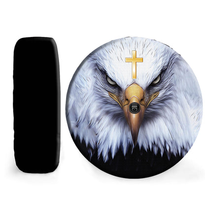 Petthouse | American Eagle Cool Universal Spare Tire Cover Jesus Cross Christian Catholic With Backup Camera Hole