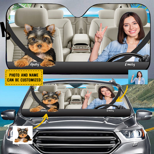 Petthouse | Custom Photo Sunshade Funny Go To Beach Together Windshield Sun Shade  For Dog Mom Dog Dad