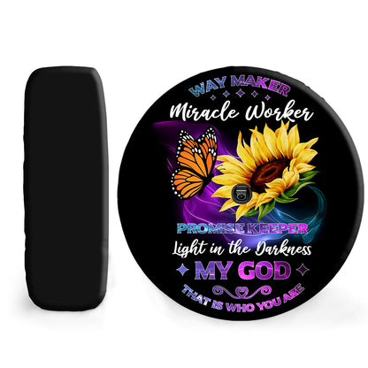 Petthouse | Christian Tire Cover Way Maker Miracle Worker My God Butterfly Sunflower Jesus Car Accessories