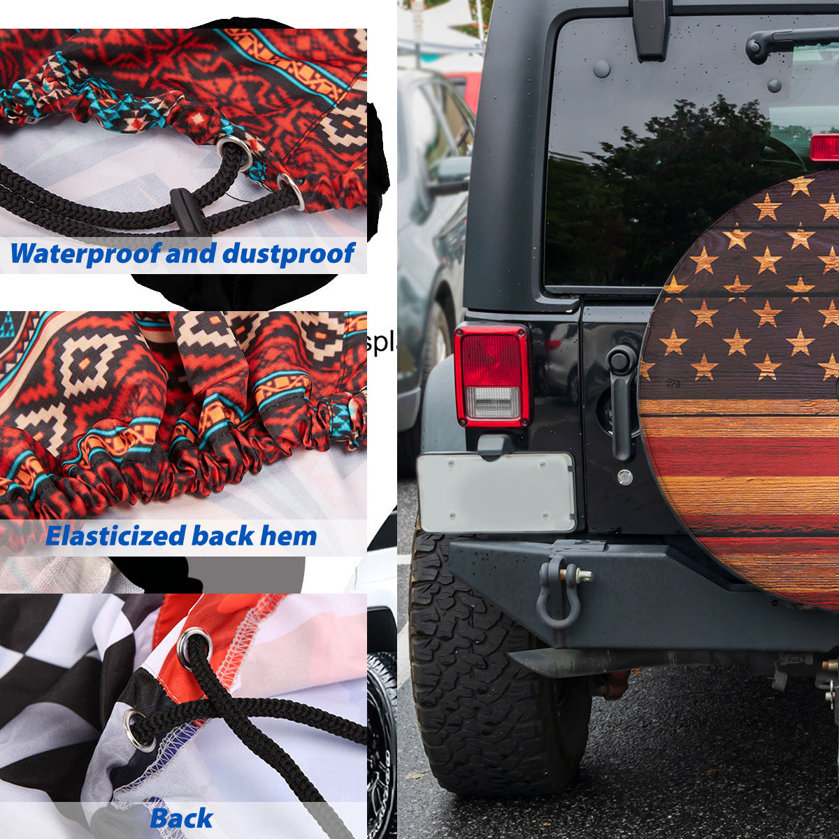 Petthouse | American Flag Spare Tire Cover Patriotic 4th Of July Tire Protector Independence Day Wheel